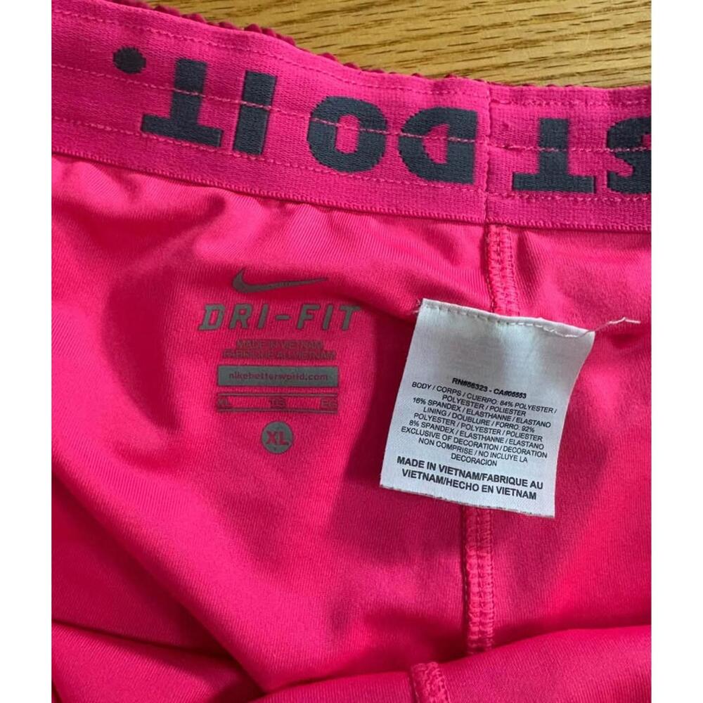 Ladies Pink Dri-Fit Nike Double Shorts - Picture 3 of 4